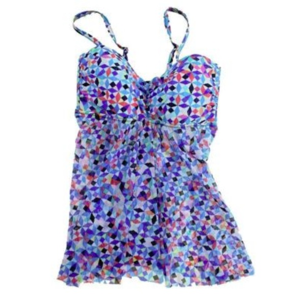 Profile by Gottex Pinwheel Swimsuit Tankini Top 8 NWT - Picture 1 of 4